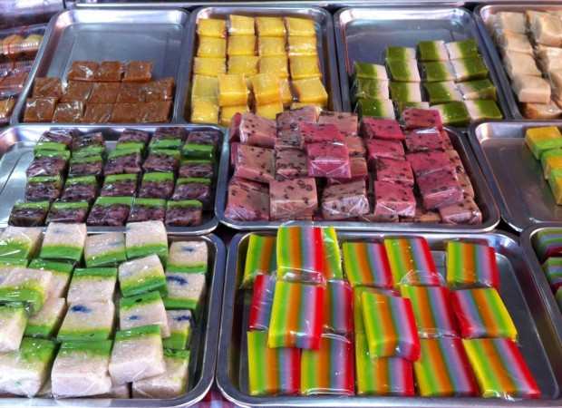 Mulitcoloured Nyonya kueh