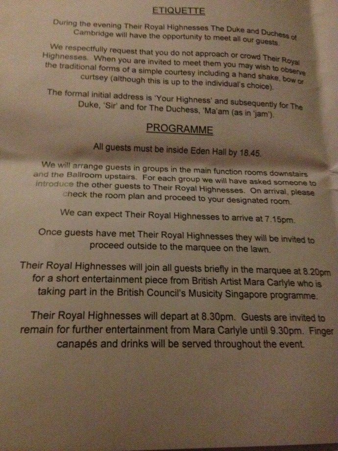 Programme at Eden Hall with HRH The Duke and Duchess of Cambridge